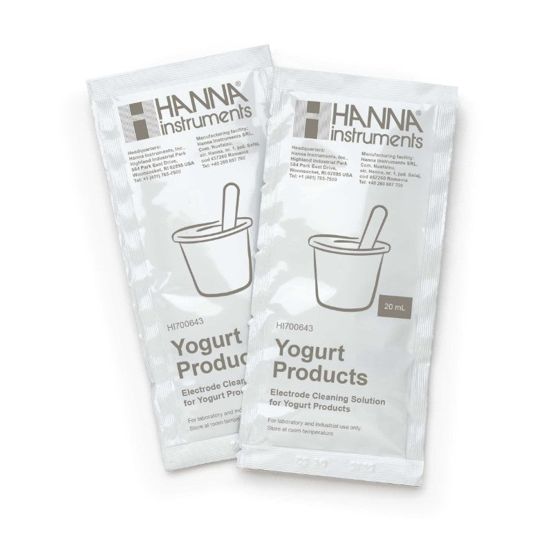 Hanna Instruments HI-700643p Cleaning Solution for Yogurt deposits 25 x 20ml sachets