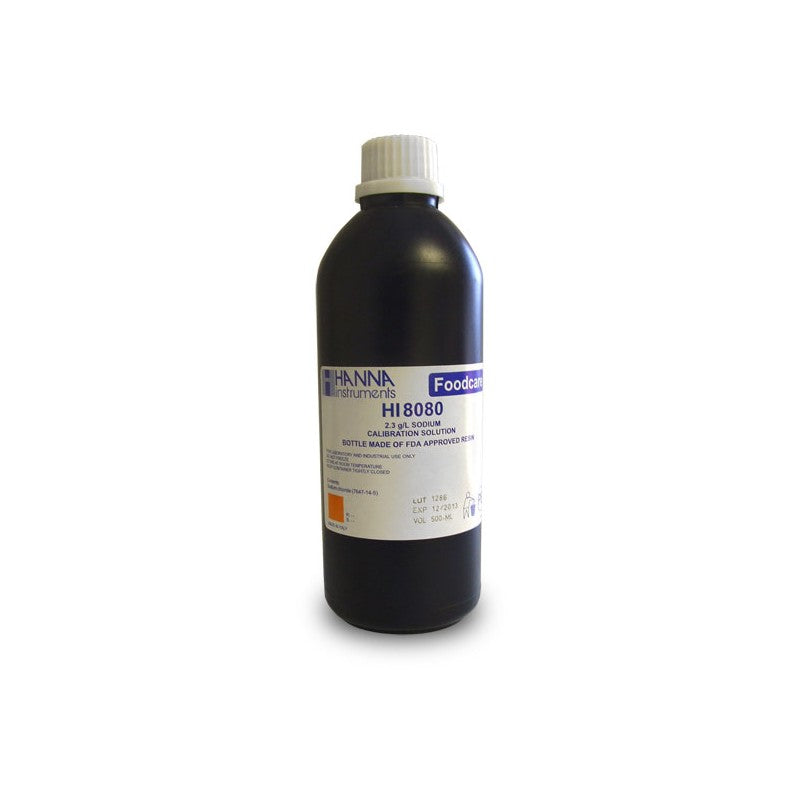 Hanna Instruments HI-8080L Sodium (Na+) ISE Standard Solution, 500mL FDA Bottle