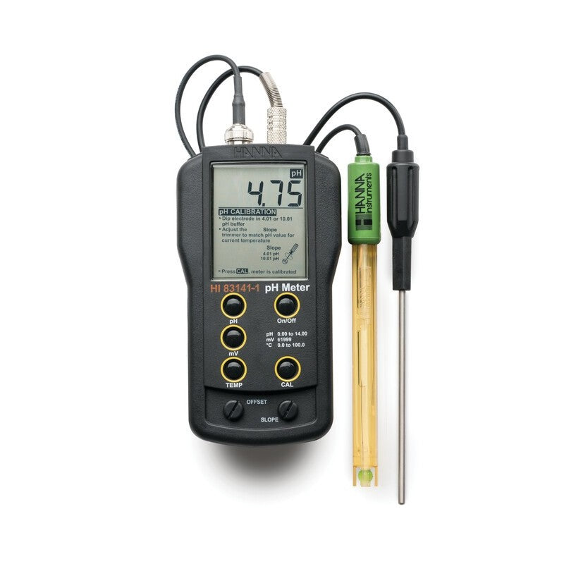 Hanna Instruments HI-83141-1 Analog pH/mV/temp meter with HI-1230B electrode