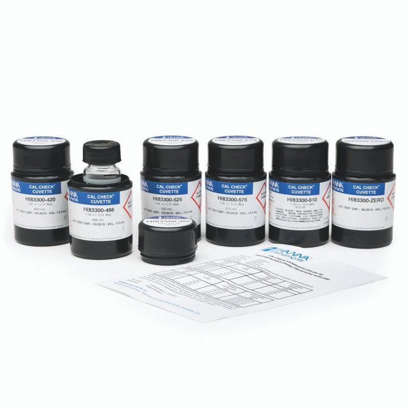 Hanna Instruments HI-83399-11 CAL Check Cuvette Kit for HI-83399 Multiparameter Photometer with COD for water and Waste water