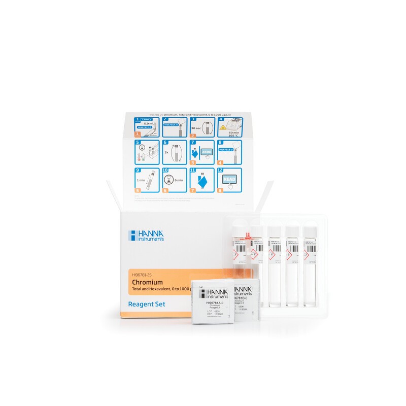 Hanna Instruments HI-96781-25 Chromium VI Total and Hexavalent pre-dosed reagent set