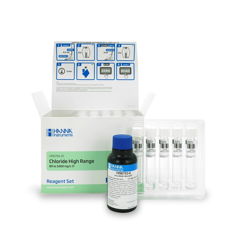 Hanna Instruments HI-96794-25 Chloride High Range Pre-dosed Reagent Sets
