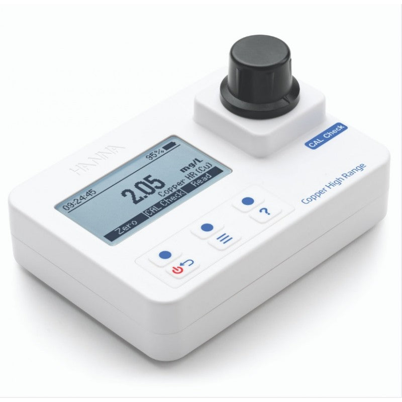 Hanna Instruments HI-97702 Copper high range photometer: range 0.00 to 5.00 mg/L (ppm)