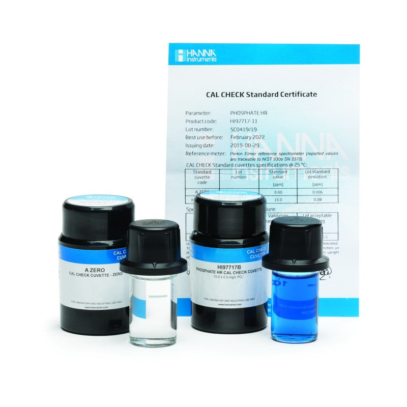 Hanna Instruments HI-97717-11 CAL Check™ standards for Phosphate HR, 0.0 and 15.0 ppm