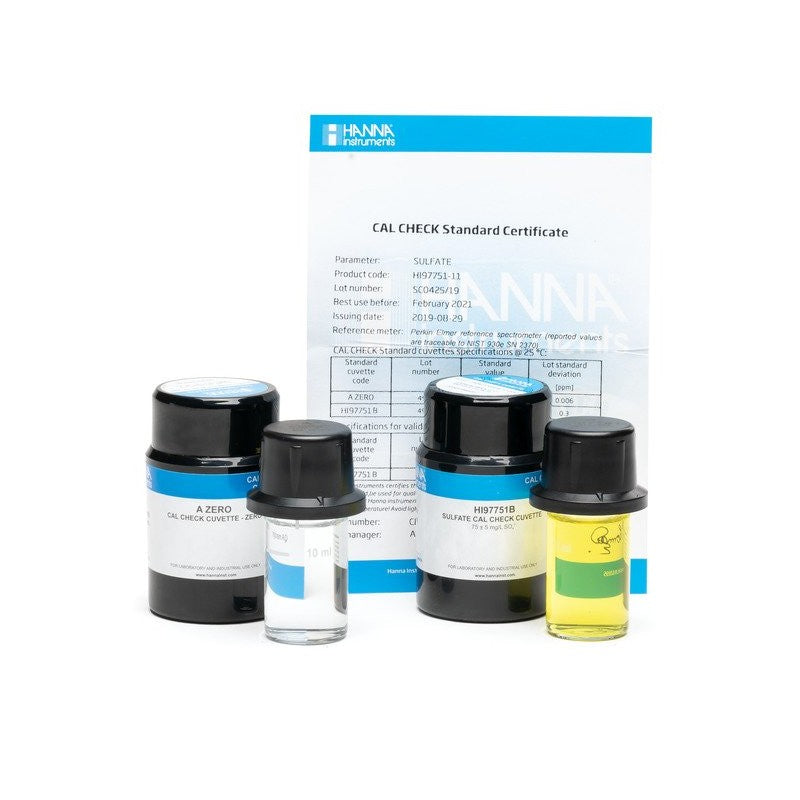 Hanna Instruments HI-97751-11 CAL Check standards for Sulphate 0.00 and 75.0 ppm