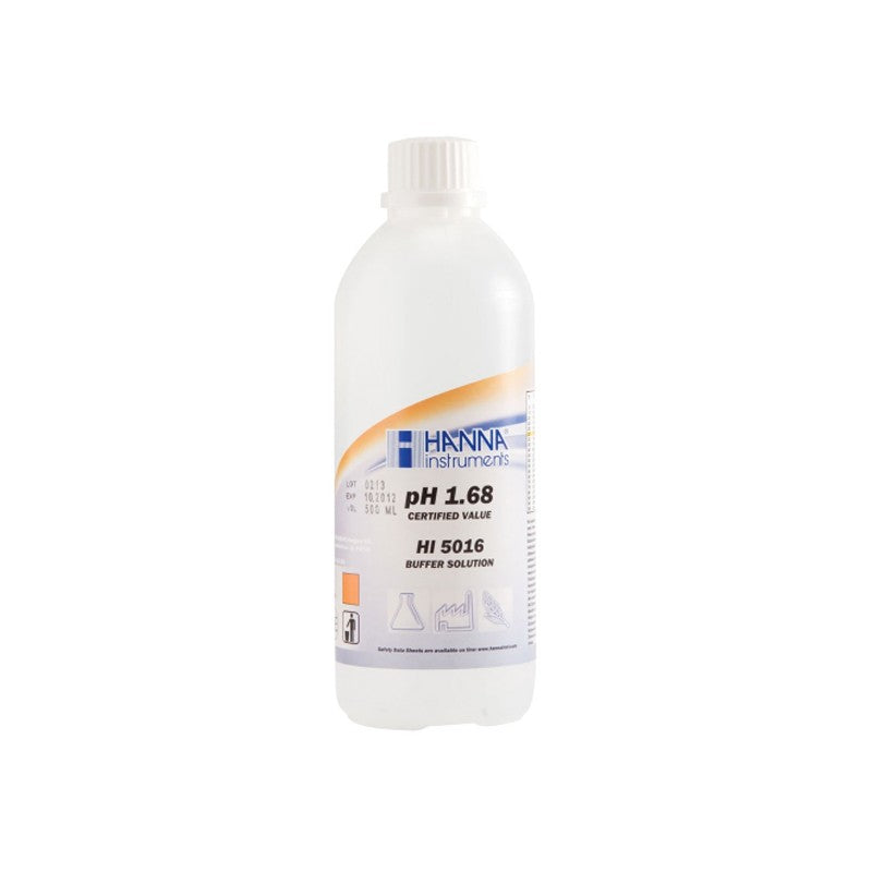 Hanna Instruments HI-5016 pH 1.68, Technical Buffer Solutions, 500ml +/- 0.01 pH & Certificate