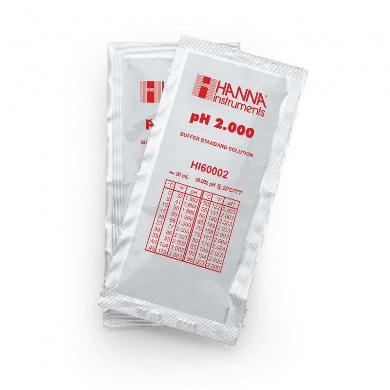 Hanna Instruments HI-60002-02 pH 2.000 Millesimal Buffer Solution, 25 x 20ml sachets