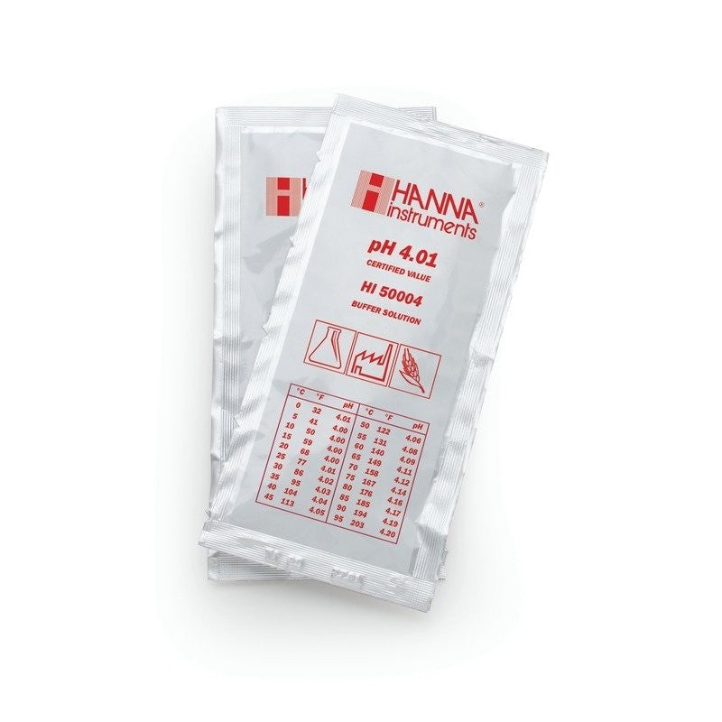 Hanna Instruments HI-50004-02 pH 4.01 Technical Buffer Solution, 25 x 20ml Sachets + / - 0.01 pH & cert
