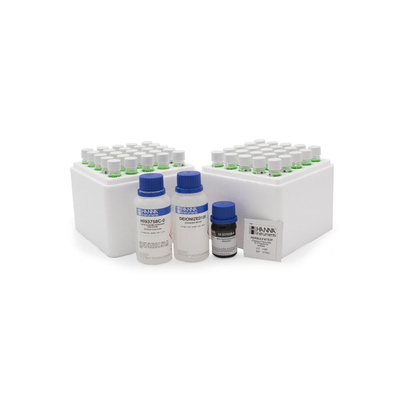 Hanna Instruments HI-94763B-50 Phosphorus Total HR Reagents, Vanadomolibdophosphoric Acid Method with Bar Code