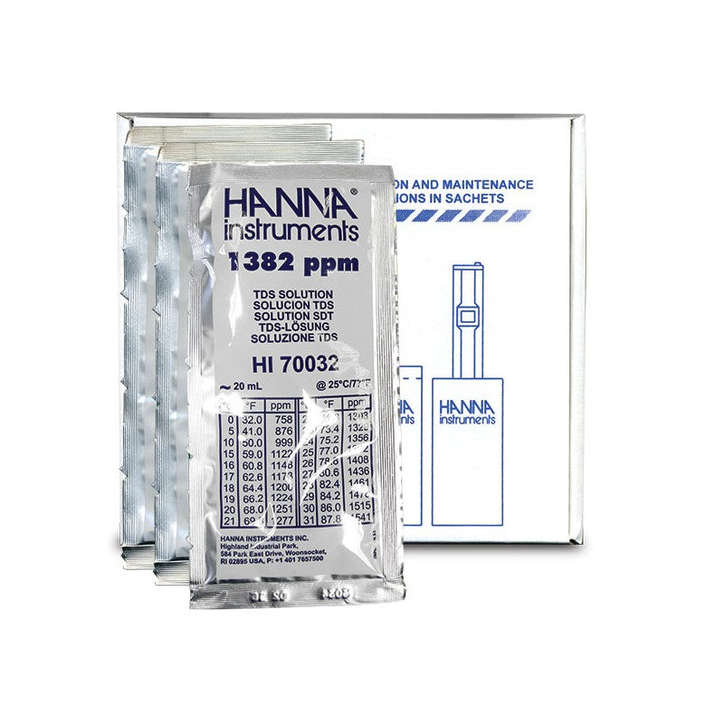 Hanna Instruments HI-70032P 1 382 mg/L (ppm) TDS Calibration Solution, x25 Sachets