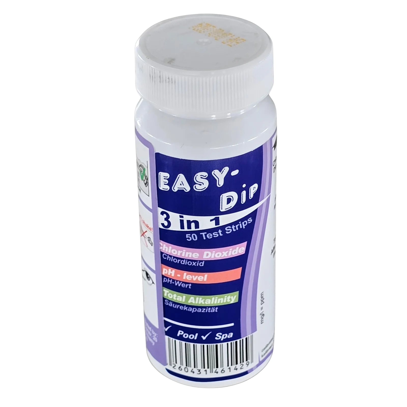 Easy Dip 3 in 1 Test Stips for Chlorine Bromine/pH/Alkalinity