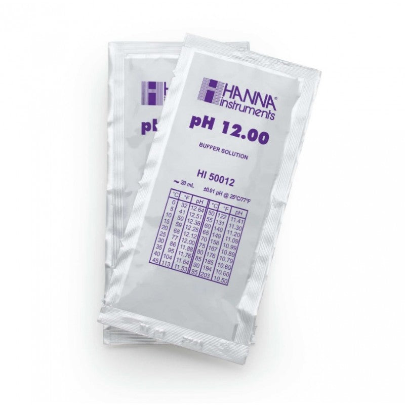Hanna Instruments HI-50012-02 pH 12.00 Technical Buffer Solution (±0.01 pH), 25 x 20ml sachets