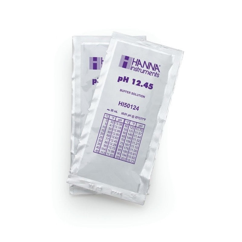 Hanna Instruments HI-50124-02 pH12.45 Technical Buffer Solution (±0.01 pH), 25 x 20ml sachets