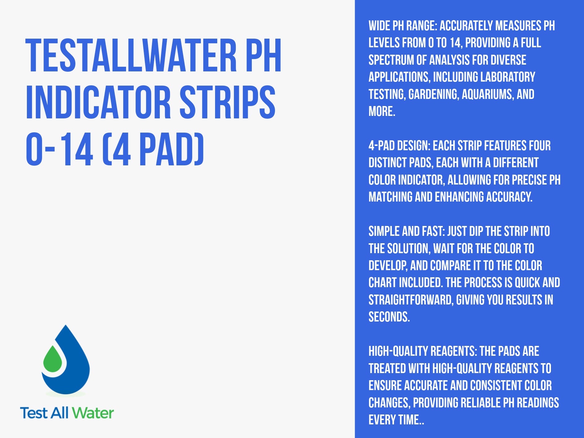 pH Indicator Strips 0 - 14 (4 pad) Expiry Date 30.9.25