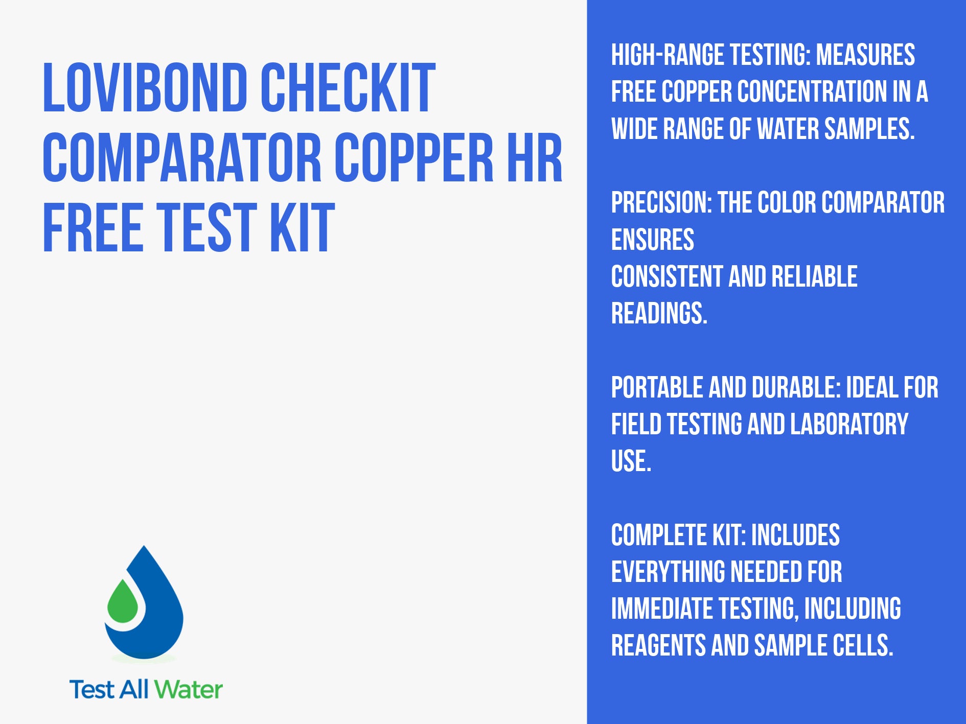 Lovibond Checkit Comparator Copper HR Free Test Kit