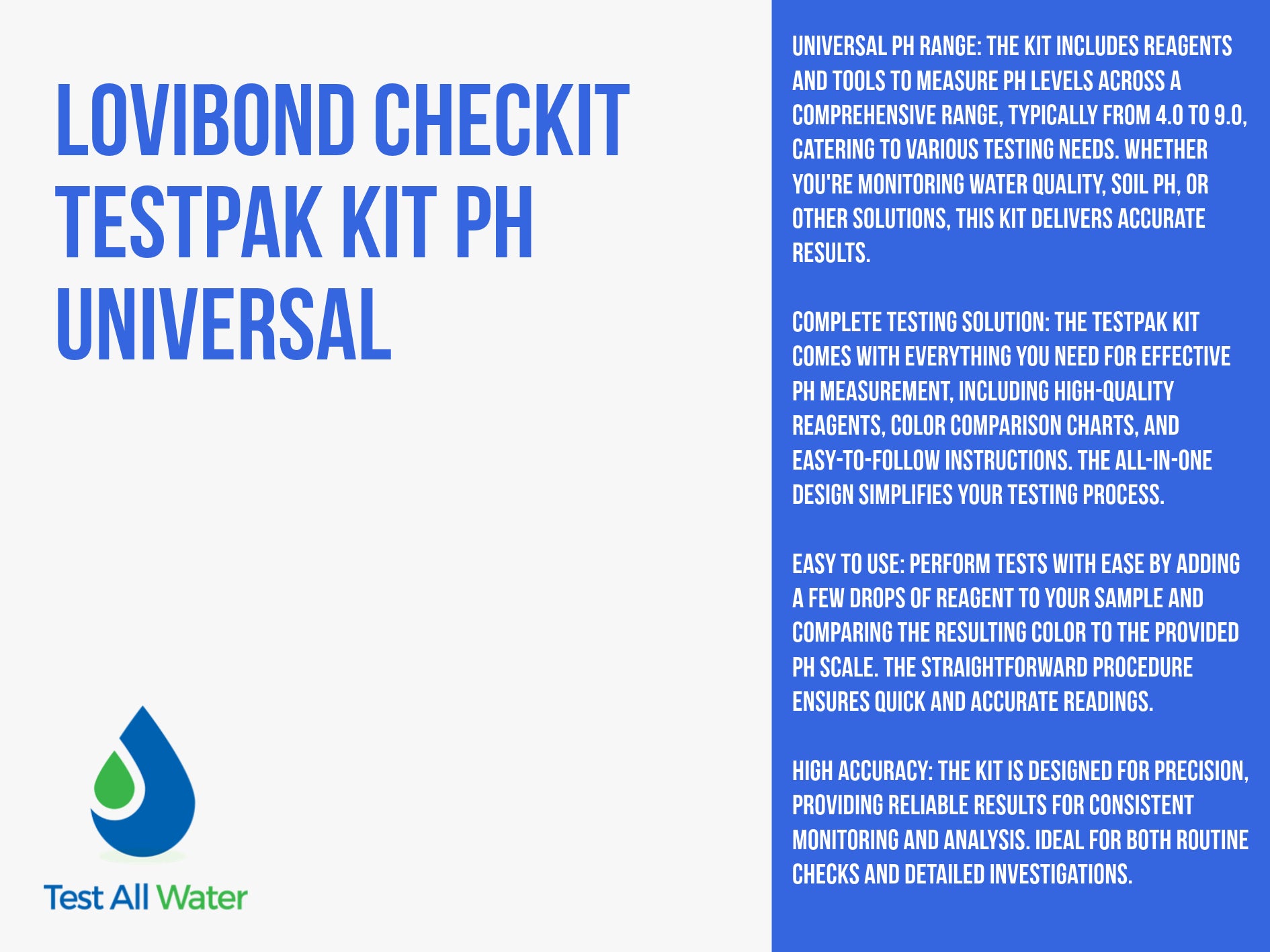 Lovibond Checkit Testpak pH Universal