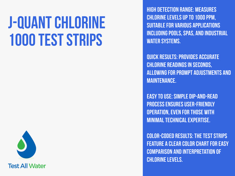 J-Quant Chlorine Indicator Strips (0-1000mg/l)