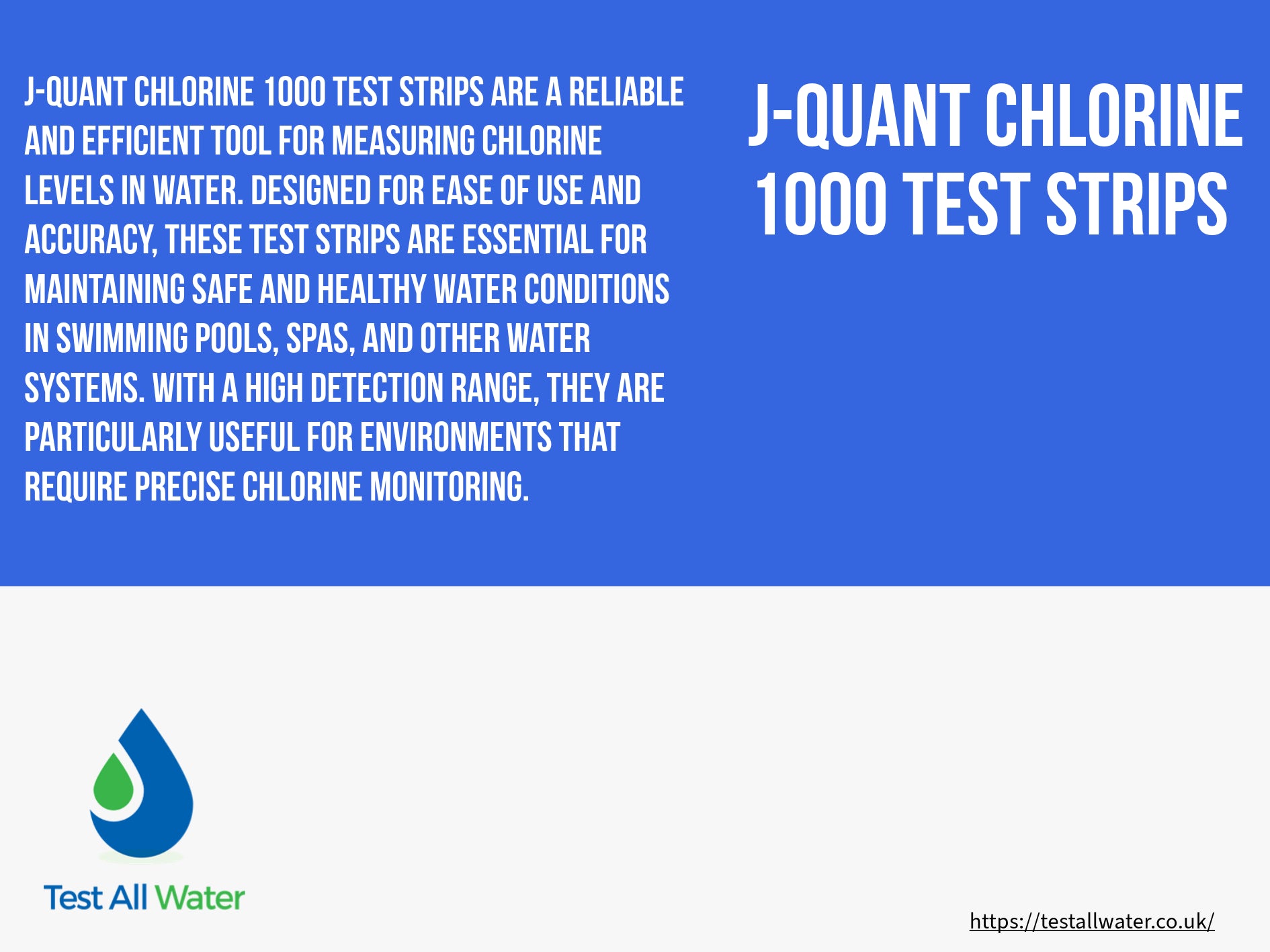 J-Quant Chlorine Indicator Strips (0-1000mg/l)