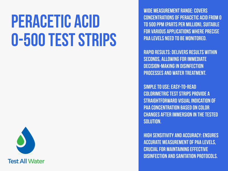 J-QUANT Peracetic Acid 0-500 Test Strips