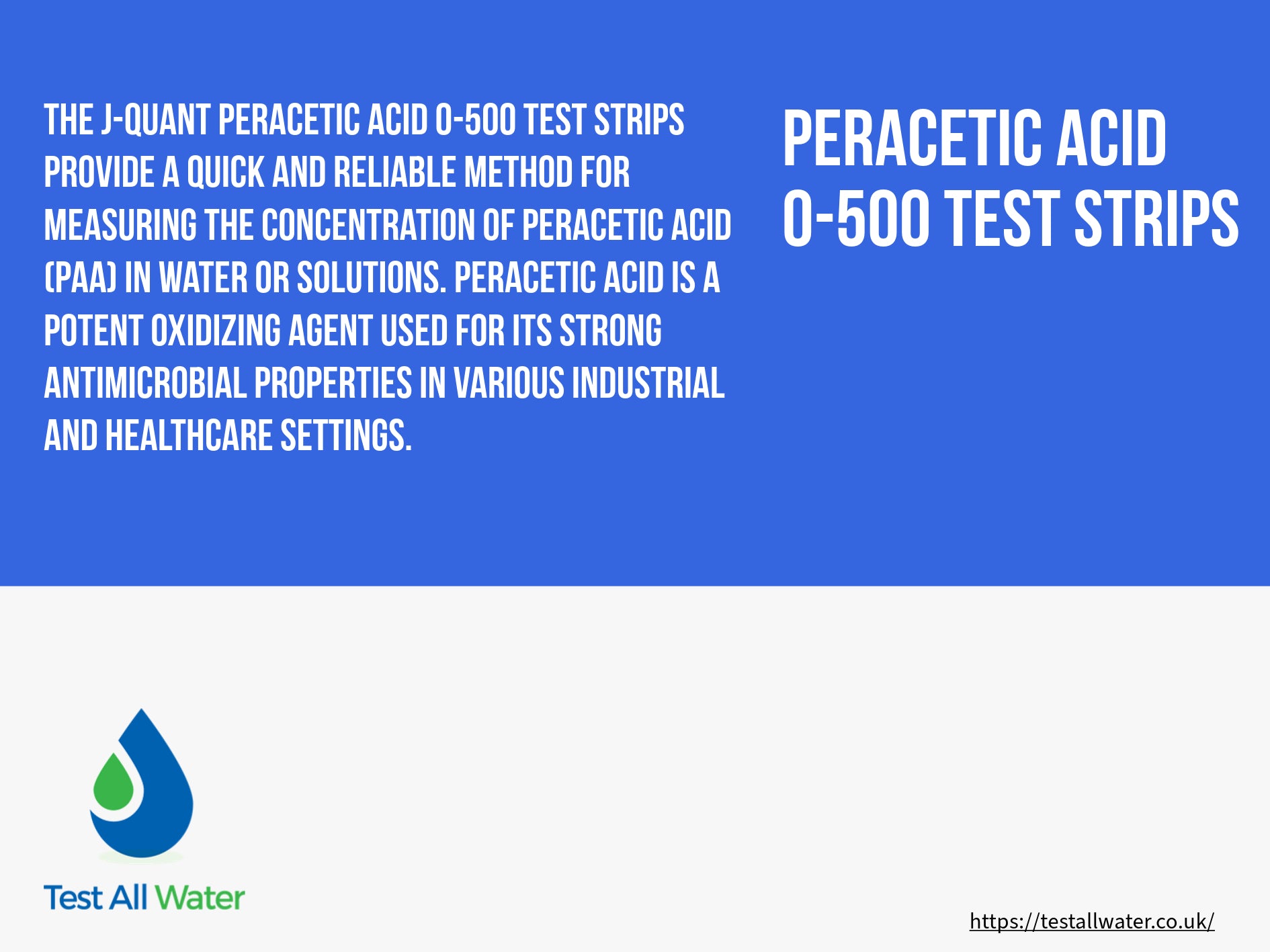 J-QUANT Peracetic Acid 0-500 Test Strips