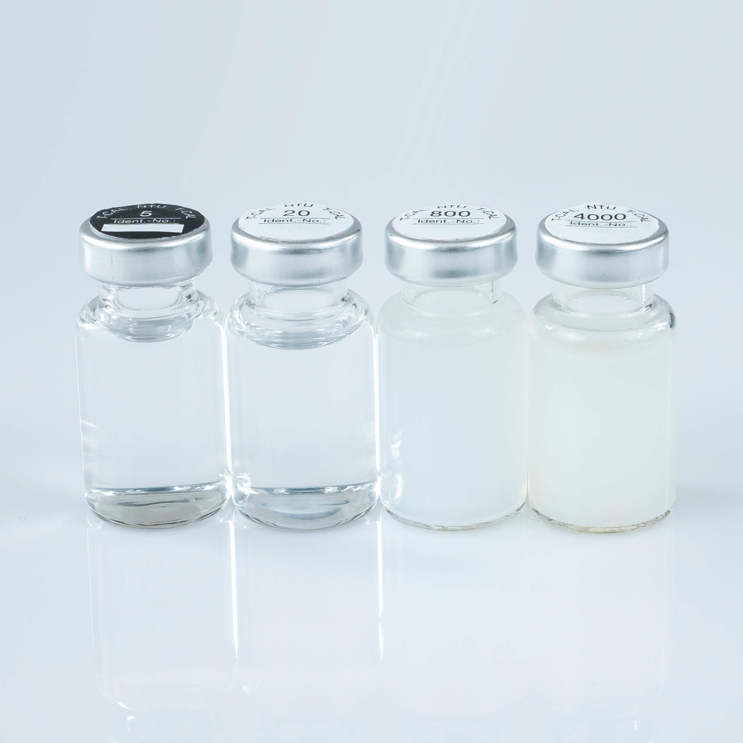 Turbidity Standard Sets for Lovibond turbidimeters.  Set turbidity standards T-CAL (5, 20, 800, 4000 NTU)