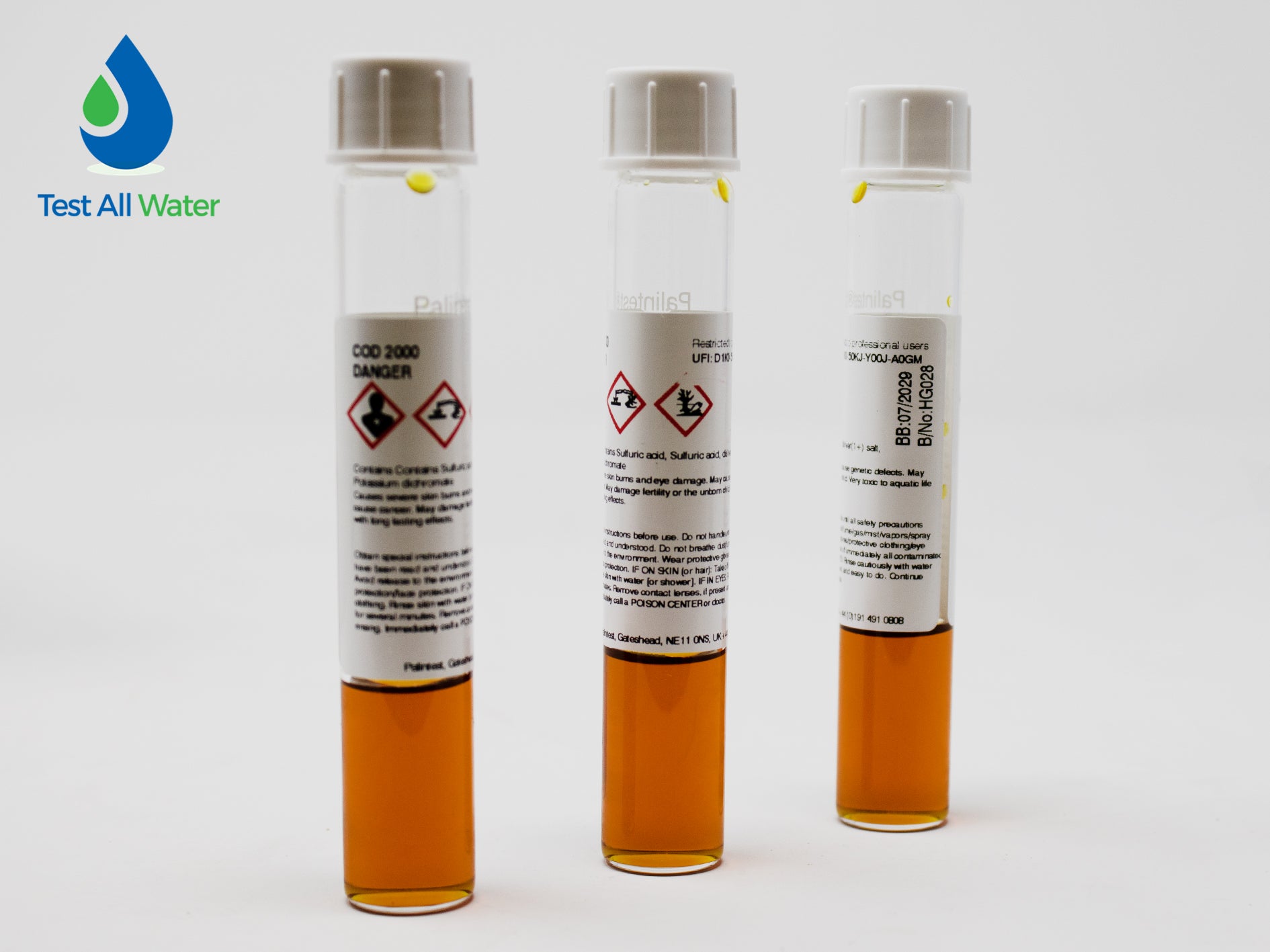 Palintest Chemical Oxygen Demand (COD) Tubetests. 50 - 2000 mg/L O2