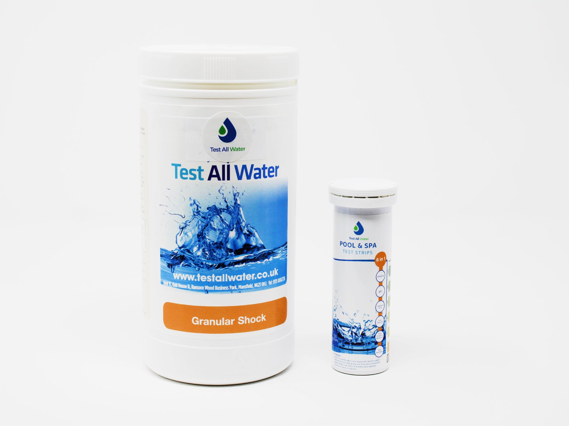 Test All Water Chlorine Granular Shock With 6 in 1 Water Testing Strips
