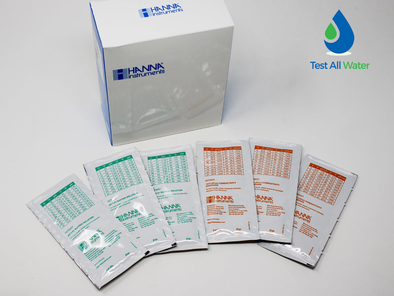 Hanna Instruments-77100P Combination pH/EC Buffer Kit 1413 uS/cm & 7.01 pH 10 x 10 sachets