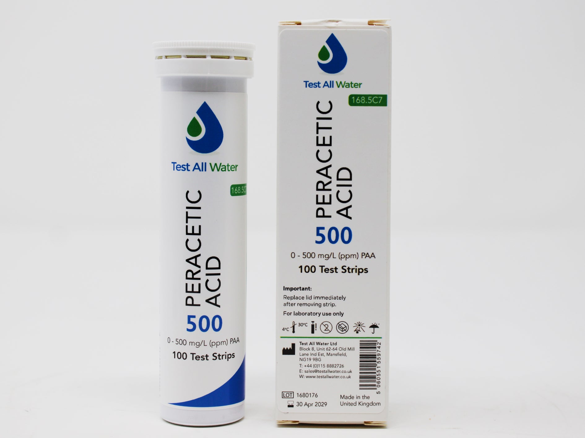 Peracetic Acid 0-500 Test Strips (Test All Water)