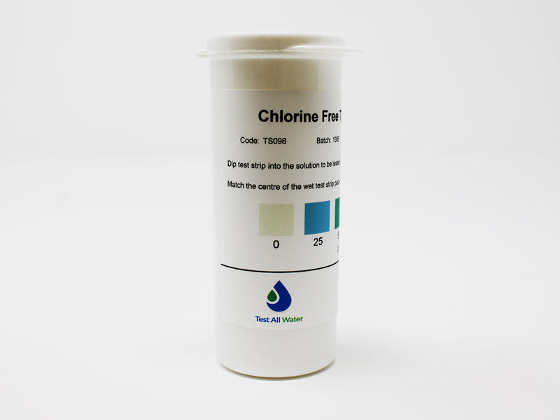 Chlorine Free Test Strips [Range 0 - 300ppm] (50Pk)