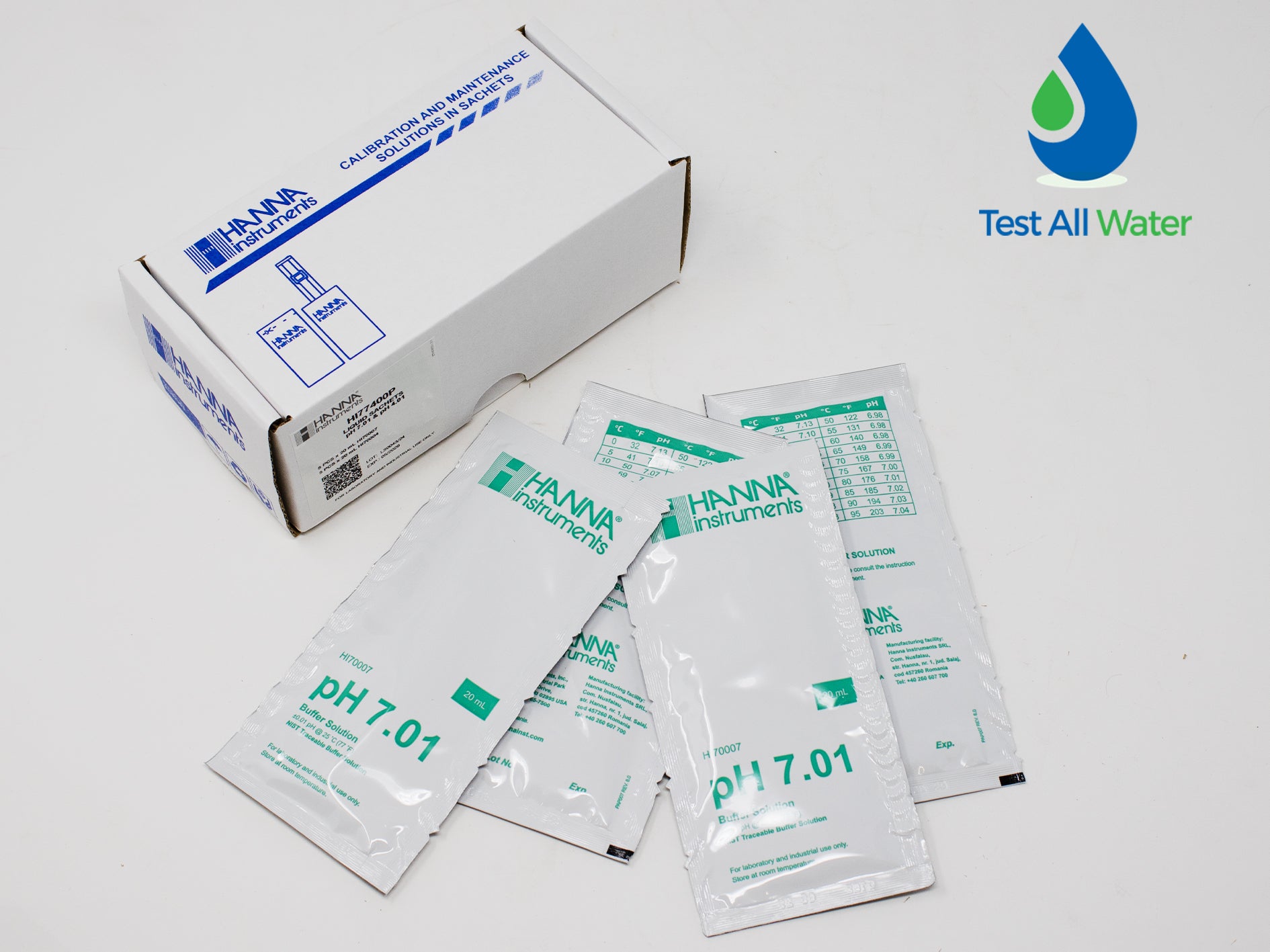 Hanna Instruments-77400P pH Combination Buffer Solution Kit 4.01 & 7.01 5 x 5 20ml sachets