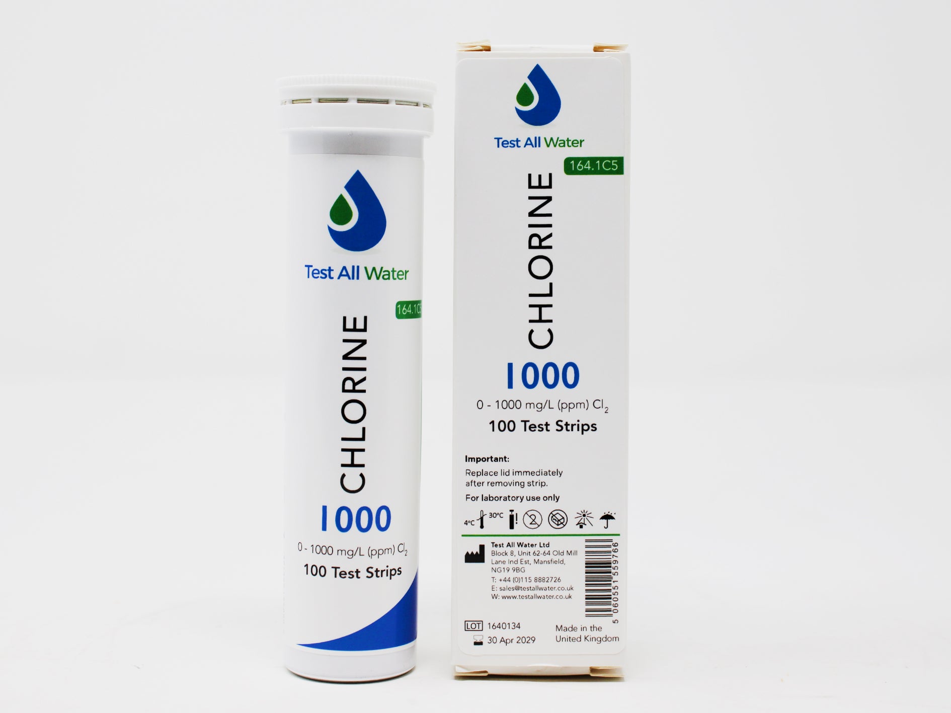 Chlorine Indicator Strips (0-1000mg/l) (100 Strips) Test All Water