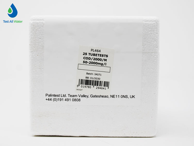 Palintest COD/2000/M 0-2000 mg/L O2 Tubetest