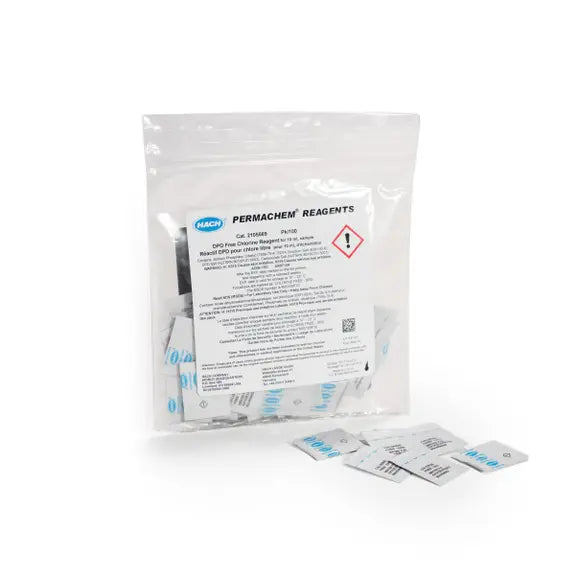 Hach Free Chlorine DPD Reagent Powder Pillows, 10 mL, pk/100