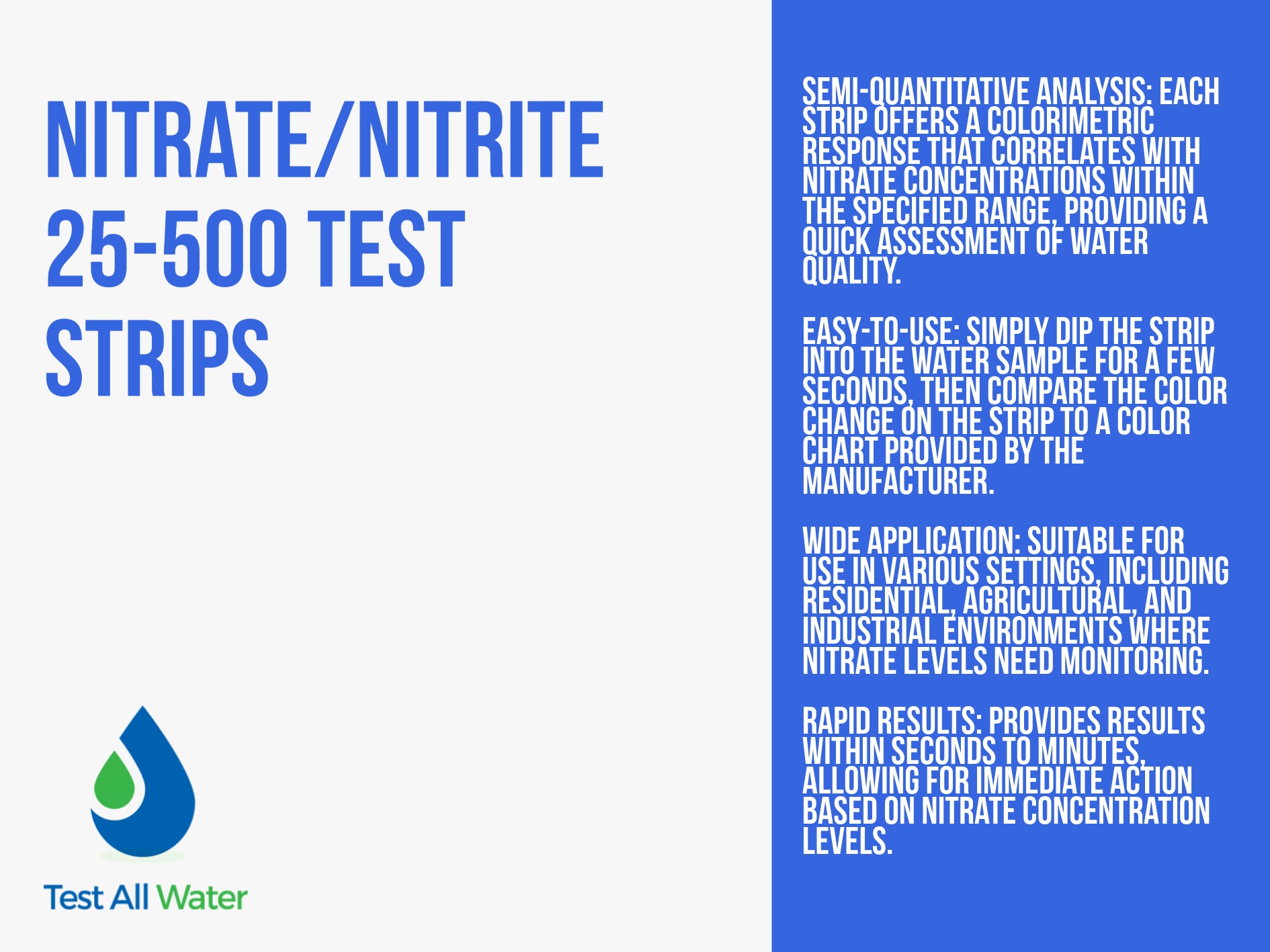 J-QUANT Nitrate/Nitrite 25-500 Test Strips