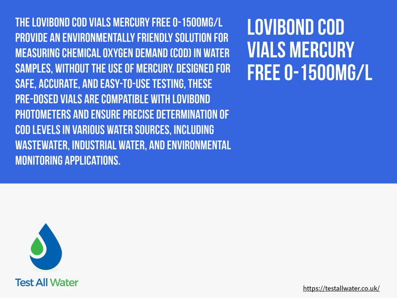 Lovibond COD Vials Mercury Free 0-1500mg/l