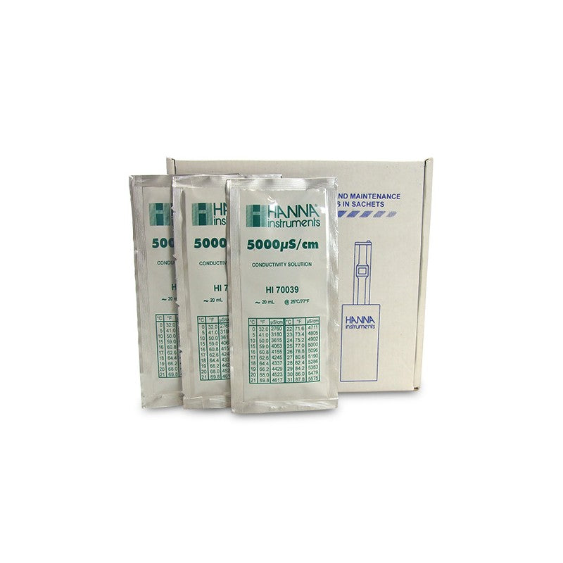Hanna Instruments HI-70039P 5 000 µS/cm Conductivity Calibration Solution, x25 Sachets