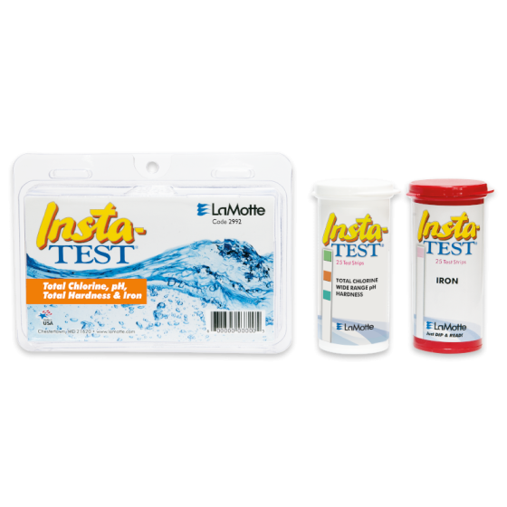 LaMotte Insta Test Total Chlorine, pH, Total Hardness & Iron Test Strip Kit