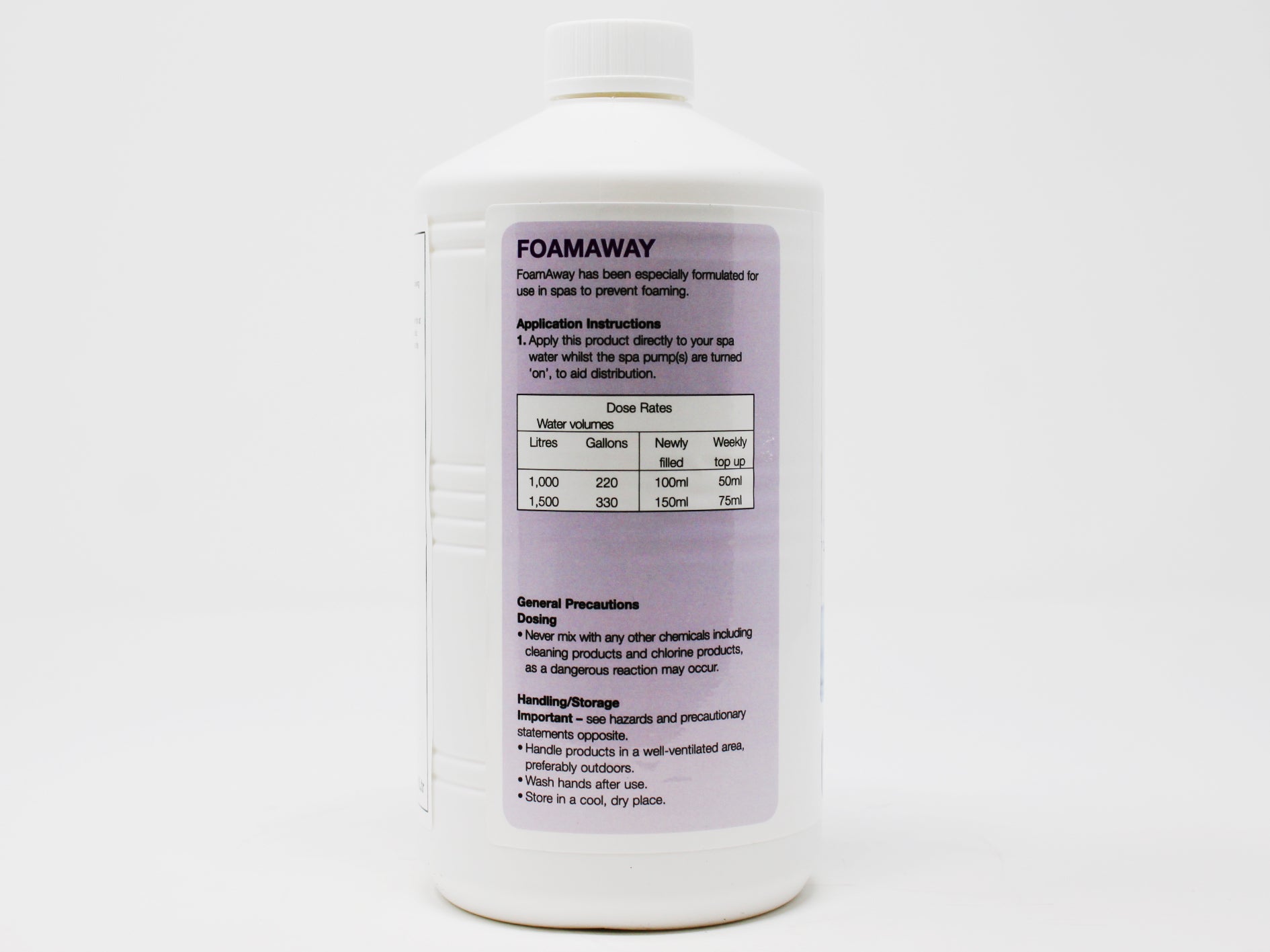 Test All Water Spa FoamAway