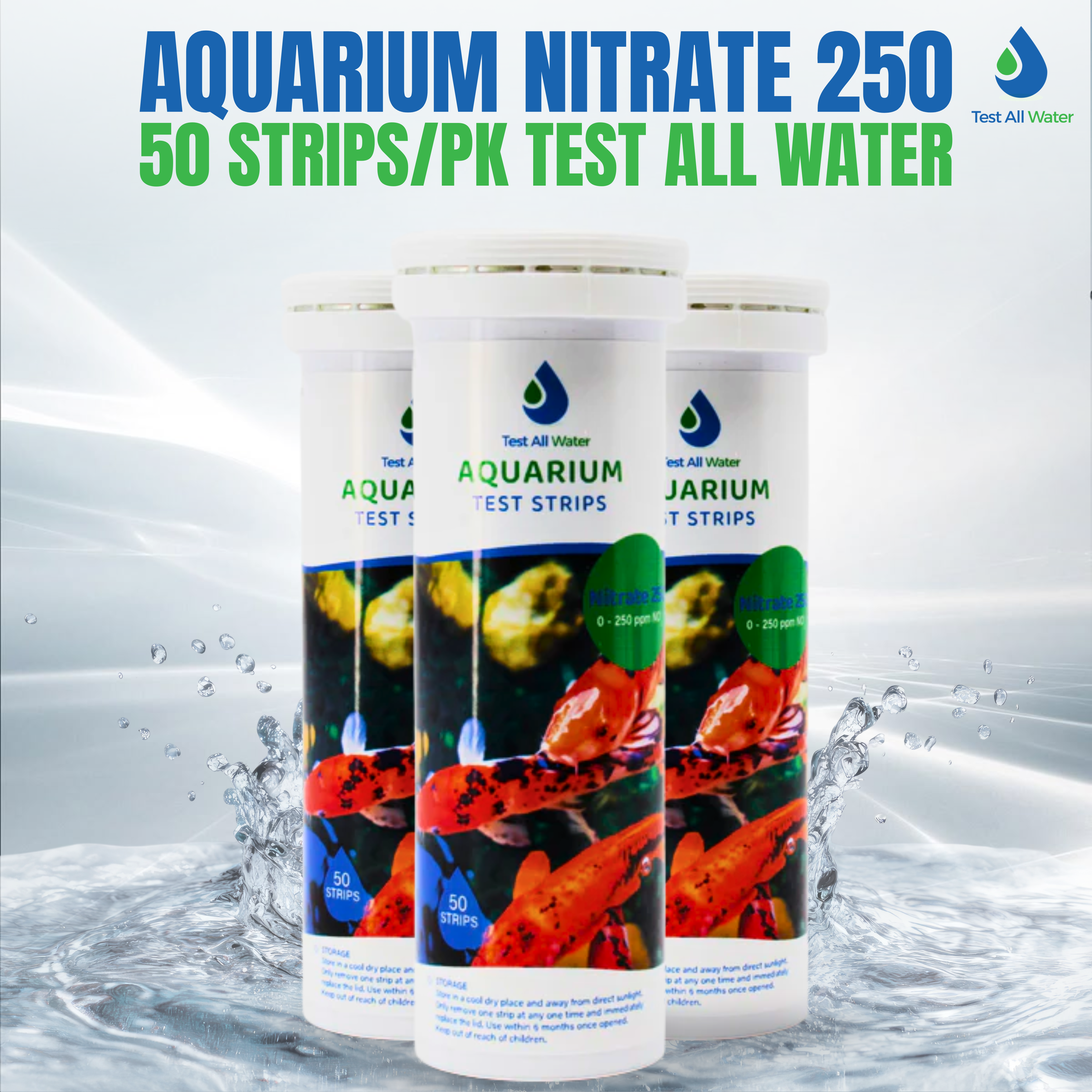 Aquarium Nitrate 250, 50 strips/pk Test All Water