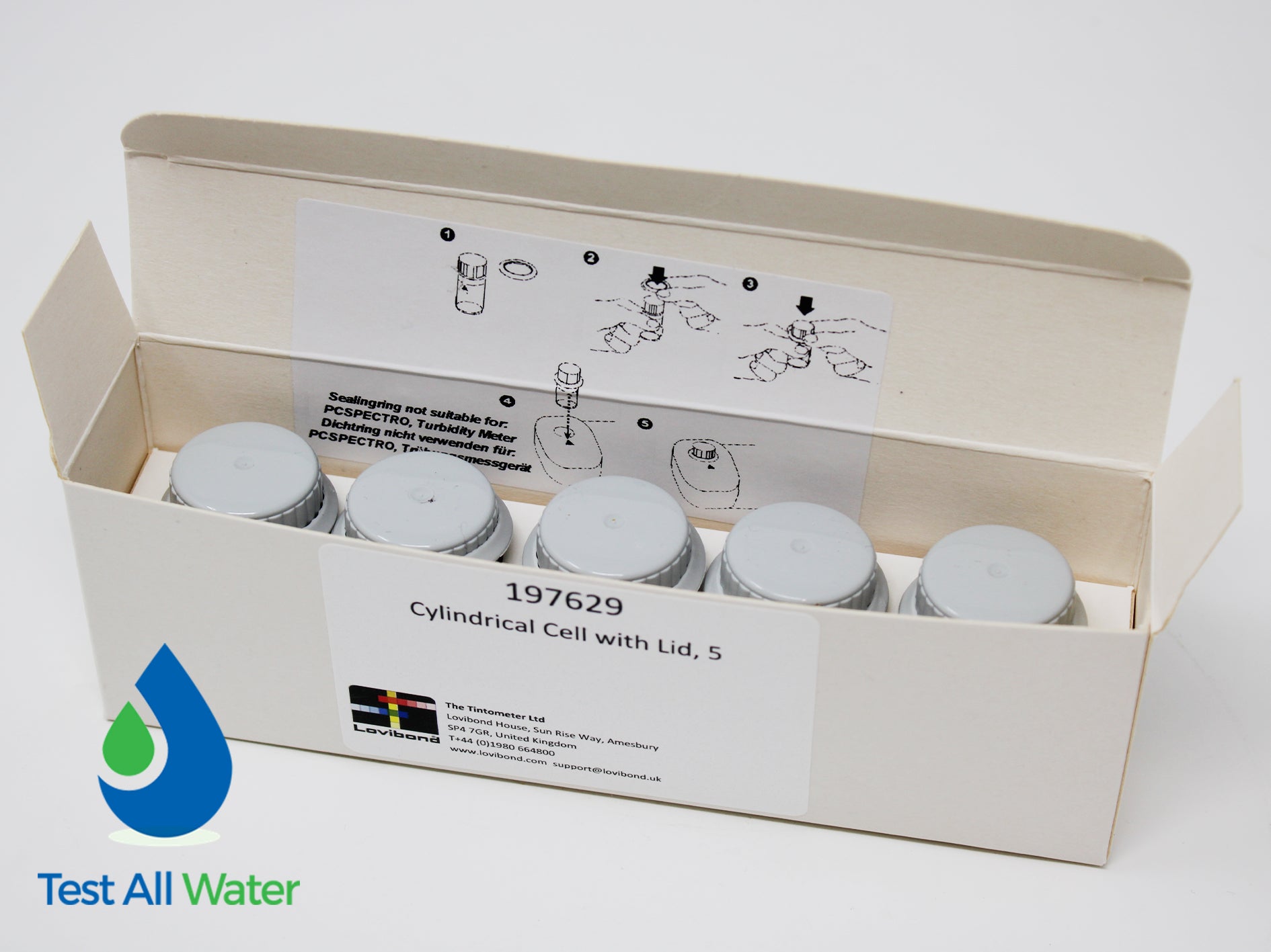 Lovibond Photometer Cylindrical Cells with lid. 10ml