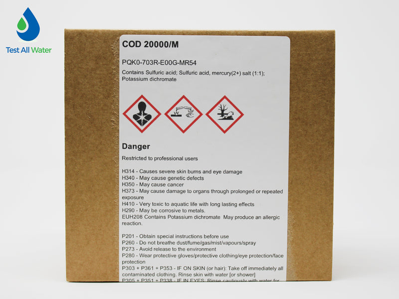 Palintest COD/20000/M 0-20000 mg/L O2 Tubetests