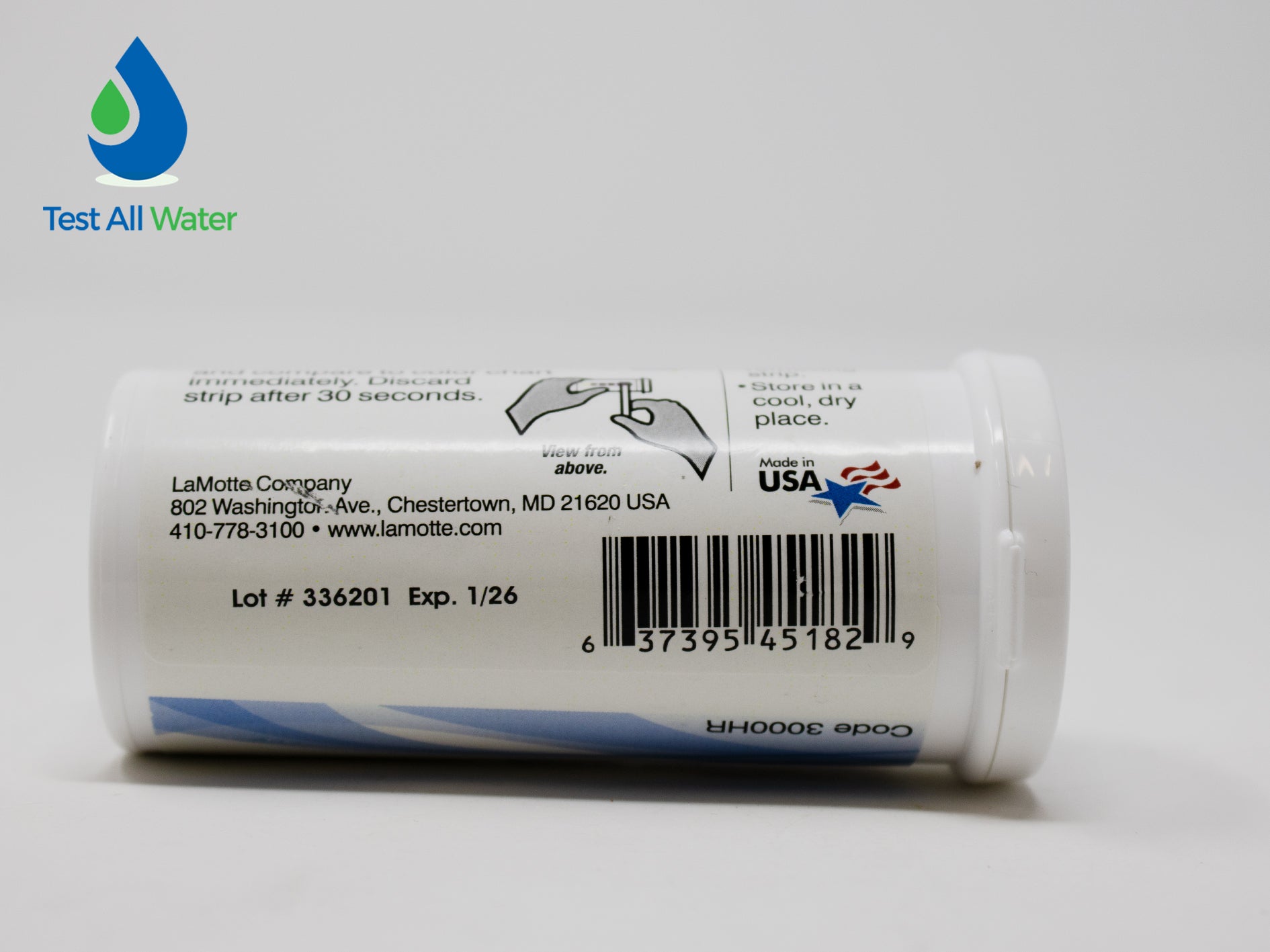 LaMotte Insta-Test Peracetic Acid High Range Test Strips 0 - 1000