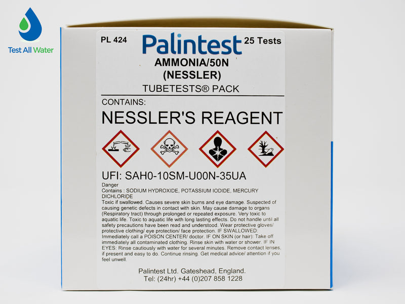 Palintest Ammonia (Nessler), 0 - 50 mg/L N Tubetests