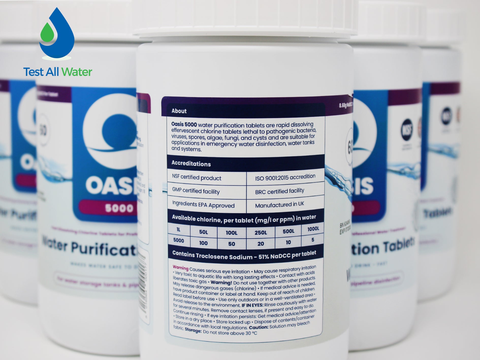 Oasis 5000 Water Purification Tablets