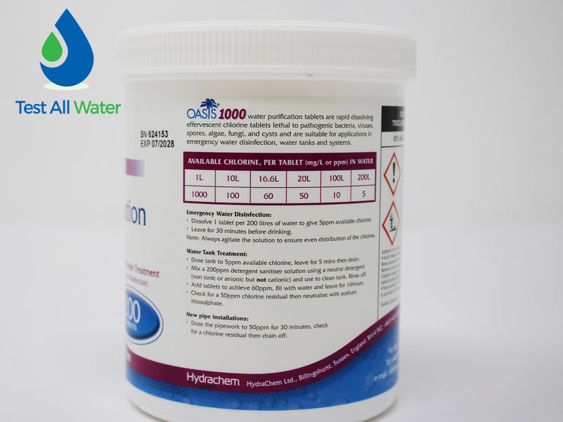 Oasis 1000 Water Purification Tablets
