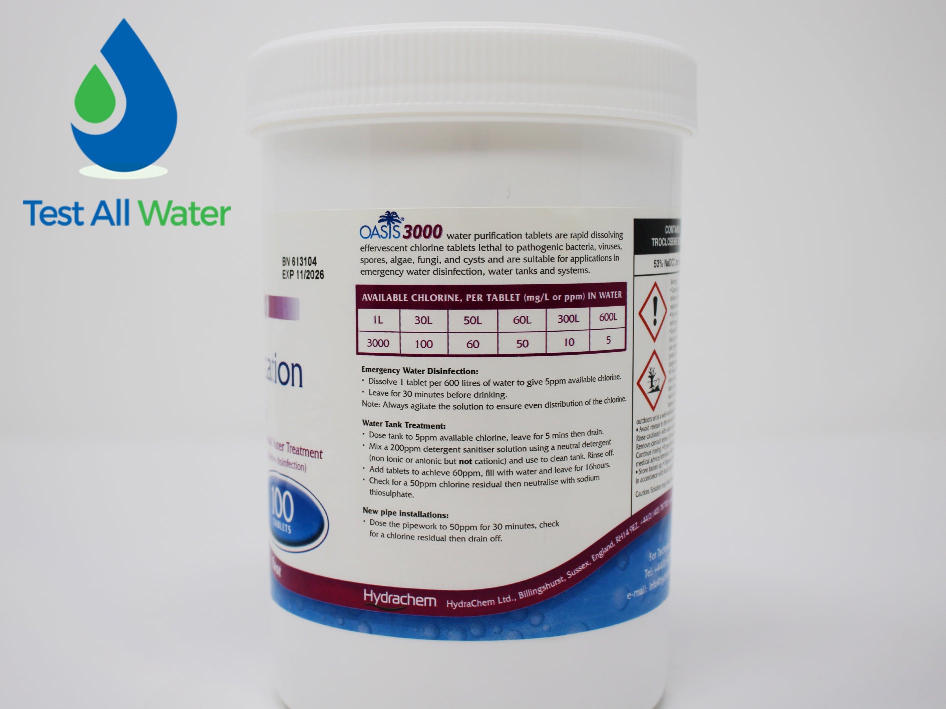 Oasis 3000 Water Purification Tablets