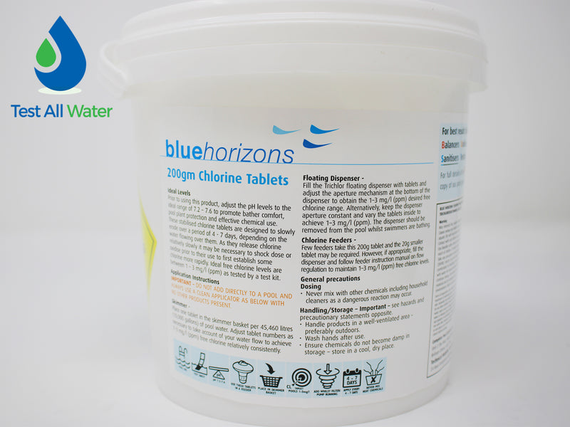 Blue Horizons 200g Large Stabilised Chlorine Tablets