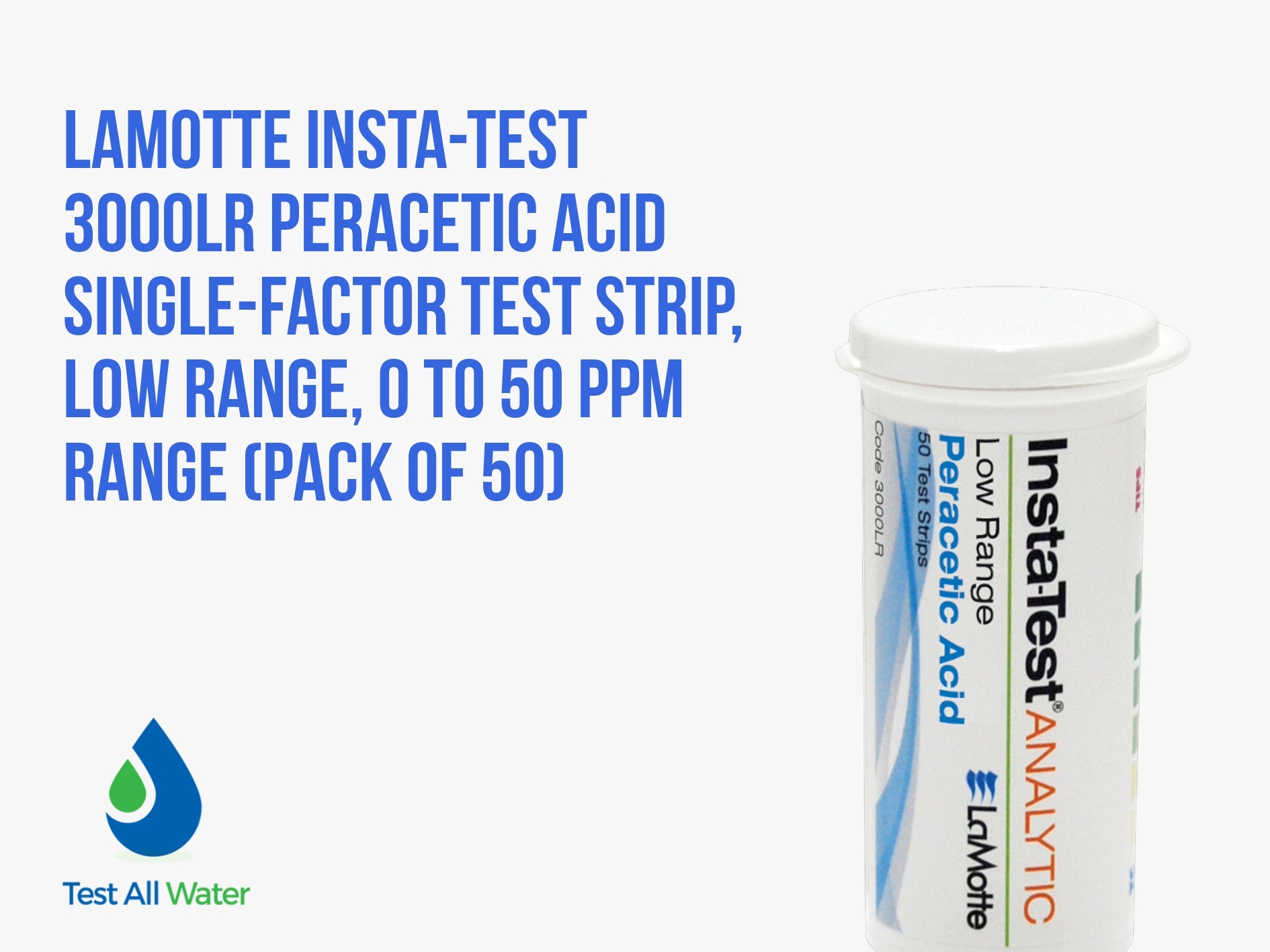 La Motte Peracetic Acid Test Strips - Low Range 0-50 Expired 05/26