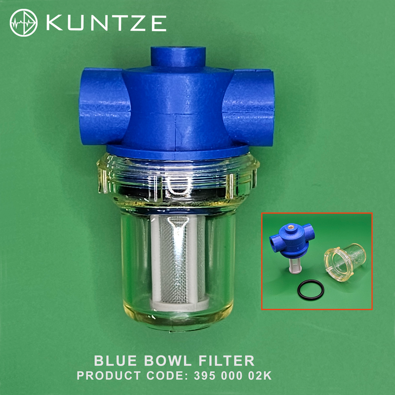 Kuntze GDX 350µm Bowl &Filter 1/4"& Female c/w 1/4" Hex Nipple